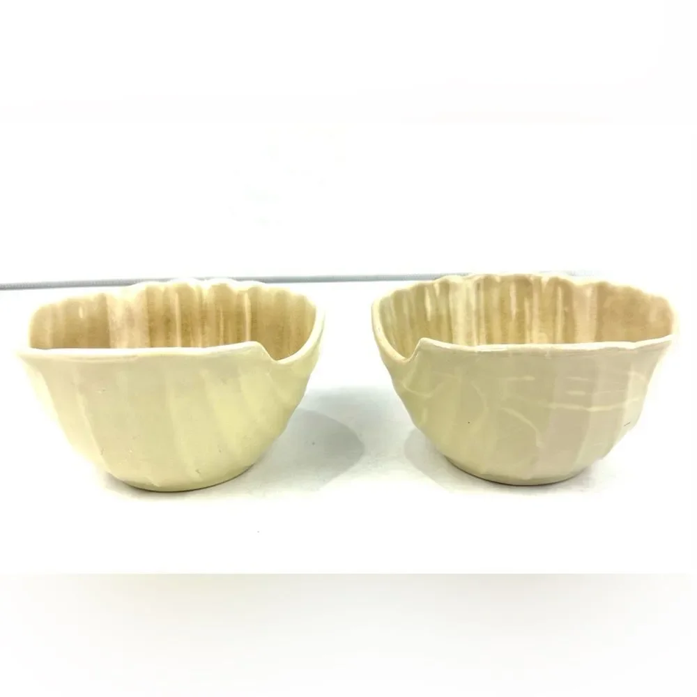 2PC Pier 1 Seashell Stoneware Dipping Bowls